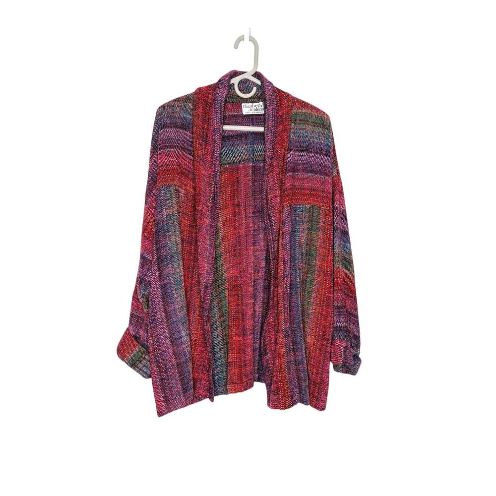 Elizabeth Jenkins Taos, New Mexico Hand woven Cardigan L/XL Art deco Lagenlook
